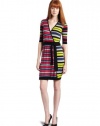 BCBGMAXAZRIA Women's Elia Striped Wrap Dress