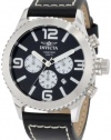 Invicta Men's 1427 II Collection Chronograph Black Dial Leather Watch