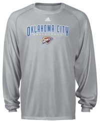 You're Oklahoma Thunder's #1 fan! Show your team's spirit in this long sleeve tee by adidas made from CLIMALITE to help keep you cool and dry. You're Oklahoma Thunder's #1 fan! Show your team's spirit in this long sleeve tee by adidas made from CLIMALITE to help keep you cool and dry.