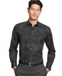 Eye-catching optical dot print shirt by Alfani RED is fitted, handsome, and will make a lasting impression. Makes a great gift. Eye-catching optical dot print shirt by Alfani RED is fitted, handsome, and will make a lasting impression. Makes a great gift.