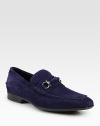 Crafted from supple suede form Italy, this stylish slip-on has a keeper ornament and rubber sole.Suede upperLeather liningPadded insoleRubber soleMade in Italy