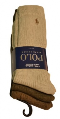 Polo Ralph Lauren Men's 3 Pack Socks Brown Polo Ralph Lauren Men's 3 Pack Socks Brown