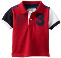 Nautica Sportswear Kids Baby-Boys Infant Pieced Short Sleeve Fashion Polo Shirt, Cherry, 18 Months