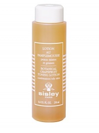 Lotion au Pamplemousse Grapefruit Toning Lotion. Designed for daily use to help tone and refresh the skin, tighten pores and noticeably improve the appearance for combination or oily skin.The skin appears softer and fresher with a matified look that is not only more attractive, but also helps improve make-up wear. Thanks to its low alcohol content, Grapefruit Toning Lotion leaves the skin refreshed and clarified, without being too harsh or stimulating the sebaceous glands. 8.4 oz. Lotion au Pamplemousse Grapefruit Toning Lotion. Designed for daily use to help tone and refresh the skin, tighten pores and noticeably improve the appearance for combination or oily skin.The skin appears softer and fresher with a matified look that is not only more attractive, but also helps improve make-up wear. Thanks to its low alcohol content, Grapefruit Toning Lotion leaves the skin refreshed and clarified, without being too harsh or stimulating the sebaceous glands. 8.4 oz.