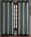 Boasting a two-toned shimmering design, the Peyton window panel offers a tailored look with its broad grommeted header and a touch of luxe dimension in its coordinating colors. Simple, yet sophisticated, this panel works well in any setting.