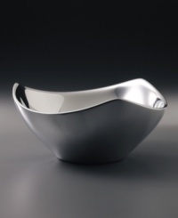 Graceful, imaginative, award-winning contemporary design distinguishes Nambé gifts and collectibles. Each item is designed by an artist as a personal expression of balance in form, beauty in materials, and precise function. The exquisitely simple 3-quart bowl is cleanly styled of polished cast metal in an asymmetrical and contemporary tri-corner shape. Graceful, imaginative, award-winning contemporary design distinguishes Nambé gifts and collectibles. Each item is designed by an artist as a personal expression of balance in form, beauty in materials, and precise function. The exquisitely simple 3-quart bowl is cleanly styled of polished cast metal in an asymmetrical and contemporary tri-corner shape.