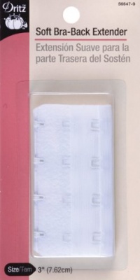 Dritz(R) 4 Hook Bra Back Extender- 3 Inch Wide White Dritz(R) 4 Hook Bra Back Extender- 3 Inch Wide White