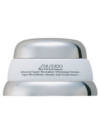 A luxurious skin revitalizer that encourages a perfectly clear, uniform complexion. Diminishes the appearance of uneven skin tone and fine lines as it energizes and rehydrates skin. Developed with a dynamic combination of Shiseido-exclusive ingredients including Super Bio-Hyaluronic Acid, an advanced technology moisturizer, and Spot Deacti-Complex, an extraordinary brightening agent. Excellent for all skin types, use morning and night after cleanser and softener. A luxurious skin revitalizer that encourages a perfectly clear, uniform complexion. Diminishes the appearance of uneven skin tone and fine lines as it energizes and rehydrates skin. Developed with a dynamic combination of Shiseido-exclusive ingredients including Super Bio-Hyaluronic Acid, an advanced technology moisturizer, and Spot Deacti-Complex, an extraordinary brightening agent. Excellent for all skin types, use morning and night after cleanser and softener.