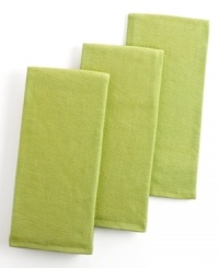 Subtle statement. Increase the charm in your kitchen with these versatile, textured towels.. Made from a super absorbent pique cotton in cool hues, these towels are a fun addition to a busy space. Subtle statement. Increase the charm in your kitchen with these versatile, textured towels.. Made from a super absorbent pique cotton in cool hues, these towels are a fun addition to a busy space.