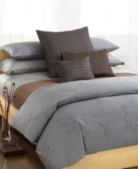 Complete the naturally modern look of your Acacia bed with the coordinating Calvin Klein Home fitted sheet in pure combed cotton sateen. Choose from Nightshade, featuring a print of muted textures, or Solid Quarry. Complete the naturally modern look of your Acacia bed with the coordinating Calvin Klein Home fitted sheet in pure combed cotton sateen. Choose from Nightshade, featuring a print of muted textures, or Solid Quarry.