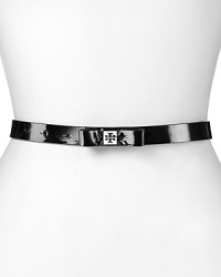 Shortcut to polished style with this patent leather Tory Burch belt, detailed with a prim and proper bow. It ties it all together. Shortcut to polished style with this patent leather Tory Burch belt, detailed with a prim and proper bow. It ties it all together.