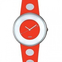 Alessi Men's AL8013 Luna Stainless Steel Red and White Decoration Designed by Alessandro Mendini Watch Alessi Men's AL8013 Luna Stainless Steel Red and White Decoration Designed by Alessandro Mendini Watch