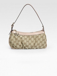 GG jacquard, softly-pleated and topped with metallic leather trim.Adjustable top handle, 6½-7½ dropTop zip closureFully lined9W X 4¾H X 2DMade in Italy GG jacquard, softly-pleated and topped with metallic leather trim.Adjustable top handle, 6½-7½ dropTop zip closureFully lined9W X 4¾H X 2DMade in Italy