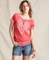 Trade in the basic tee for this embroidered peasant top from Tommy Hilfiger.