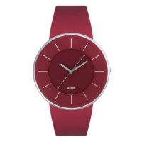 Alessi Men's AL8001 Luna Leather and Case in Steel Red Designed by Alessandro Mendini Watch Alessi Men's AL8001 Luna Leather and Case in Steel Red Designed by Alessandro Mendini Watch