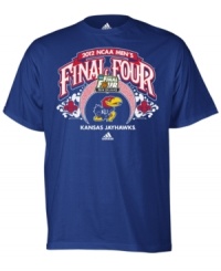 Favorite team make it into the finals? Cheer 'em on with this Kansas Jayhawks shirt from adidas. Favorite team make it into the finals? Cheer 'em on with this Kansas Jayhawks shirt from adidas.