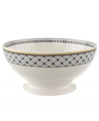 Audun's serving pieces coordinate with the yellow, black, and white mix-and-match dinnerware pattern. In Ferme, featuring a quaint French farm scene. Audun's serving pieces coordinate with the yellow, black, and white mix-and-match dinnerware pattern. In Ferme, featuring a quaint French farm scene.