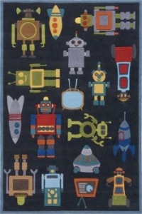 Retro Robot Print Hand-Tufted Acrylic Rug - Lil Mo Whimsy LMJ-1 (5.0 ft. x 7.0 ft. Rectangle) Retro Robot Print Hand-Tufted Acrylic Rug - Lil Mo Whimsy LMJ-1 (5.0 ft. x 7.0 ft. Rectangle)