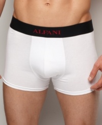 The support of briefs, the coverage of boxers. These Alfani trunks combine your two necessities. The support of briefs, the coverage of boxers. These Alfani trunks combine your two necessities.
