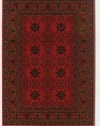 Couristan 7870/1872 KASHIMAR Afghan 54-Inch by 81-Inch Wool Area Rug, Nomad Red