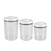 Store loose coffee or tea, cereals and more in OXO's trio of Good Grips canisters. Each piece has a unique pop-up button mechanism that creates an airtight seal with just a touch.