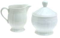 Mikasa Antique White Covered Sugar and Creamer Set Mikasa Antique White Covered Sugar and Creamer Set