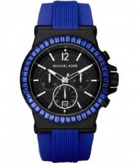 Michael Kors Quartz Blue Baguette Rubber Strap Black Dial Women's Watch MK5466 Michael Kors Quartz Blue Baguette Rubber Strap Black Dial Women's Watch MK5466