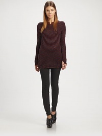 Chunky wool knit styled with marled striping in a cozy pullover.Notched crewneckNotch cuffsWide ribbed trim52% wool/48% acrylicDry cleanImportedModel shown is 5'11 (180cm) wearing US size Small. Chunky wool knit styled with marled striping in a cozy pullover.Notched crewneckNotch cuffsWide ribbed trim52% wool/48% acrylicDry cleanImportedModel shown is 5'11 (180cm) wearing US size Small.