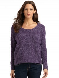 THE LOOKCozy, textured knit constructionScoopneckRibbed cuffs and hemTHE FITAbout 23 from shoulder to hemTHE MATERIALMerino wool/nylon/cashmereCARE & ORIGINHand washImportedModel shown is 5'9½ (176cm) wearing US size Small. THE LOOKCozy, textured knit constructionScoopneckRibbed cuffs and hemTHE FITAbout 23 from shoulder to hemTHE MATERIALMerino wool/nylon/cashmereCARE & ORIGINHand washImportedModel shown is 5'9½ (176cm) wearing US size Small.