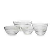 Set of 5 glass bowls perfect for a million kitchen tasks! Sizes are: XS-3 oz., Small-5 oz., Med-8 oz., Large-12 oz., XL-24 oz. Set of 5 glass bowls perfect for a million kitchen tasks! Sizes are: XS-3 oz., Small-5 oz., Med-8 oz., Large-12 oz., XL-24 oz.