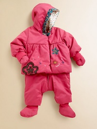 Baby will be perfectly suited for the blustery weather in this cozy, puffy set with detachable pants Baby will be perfectly suited for the blustery weather in this cozy, puffy set with detachable pants