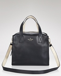 Clean lines are oh-so bright on this kate spade new york satchel, styled in structured, blocked leather. Its streamlined silhouette is topped with a zip closure which opens to an interior with 3 pockets. Clean lines are oh-so bright on this kate spade new york satchel, styled in structured, blocked leather. Its streamlined silhouette is topped with a zip closure which opens to an interior with 3 pockets.