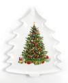 Martha Stewart Collection makes the table merrier than ever with this figural tree platter, a festive complement to the graceful holiday dinnerware and dishes pattern in ultra-durable white porcelain. (Clearance)