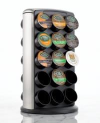 Grab your favorite coffee flavor and brew it in a flash! The Breville K-Cup carousel keeps 30 single-serve K-Cups within easy reach, all while taking up just a small portion of your counter space. One-year warranty. Model BKC100. Grab your favorite coffee flavor and brew it in a flash! The Breville K-Cup carousel keeps 30 single-serve K-Cups within easy reach, all while taking up just a small portion of your counter space. One-year warranty. Model BKC100.