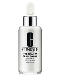 Potent serum gives every skin a second chance against lines, wrinkles, sun damage. In 4 weeks, see obvious reduction in lines, wrinkles, improved texture. At 12 weeks, the visible wrinkle-reducing power is remarkably close to a dermatological laser procedure. 63%, to be exact. Different commitment, different results. And yet impressive results guaranteed. Apply 3 to 4 drops twice a day to face and around eyes. For all Skin Types. Partner with any of Clinique's de-aging solutions. Potent serum gives every skin a second chance against lines, wrinkles, sun damage. In 4 weeks, see obvious reduction in lines, wrinkles, improved texture. At 12 weeks, the visible wrinkle-reducing power is remarkably close to a dermatological laser procedure. 63%, to be exact. Different commitment, different results. And yet impressive results guaranteed. Apply 3 to 4 drops twice a day to face and around eyes. For all Skin Types. Partner with any of Clinique's de-aging solutions.