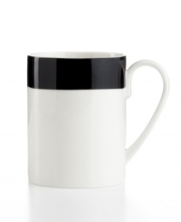 Timeless and ultra-versatile Classic Band combines clean lines in black and white. From Martha Stewart dinnerware, the dishes, including this simple mug, embrace a less-is-more look every day or you can mix and match with the fresh and floral Hudson pattern, also from Martha Stewart Collection. Timeless and ultra-versatile Classic Band combines clean lines in black and white. From Martha Stewart dinnerware, the dishes, including this simple mug, embrace a less-is-more look every day or you can mix and match with the fresh and floral Hudson pattern, also from Martha Stewart Collection.
