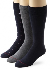 Tommy Hilfiger Men's 3 Pack Dress Logo Crew Socks Tommy Hilfiger Men's 3 Pack Dress Logo Crew Socks