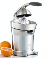 A fresh way to get fresh-squeezed juice, quickly and easily. Combining a traditional hand press with modern motorized technology, this Breville's juicer extracts every last drop of juice from all of your favorite citrus fruits. One-year limited warranty. Model 800CPXL. A fresh way to get fresh-squeezed juice, quickly and easily. Combining a traditional hand press with modern motorized technology, this Breville's juicer extracts every last drop of juice from all of your favorite citrus fruits. One-year limited warranty. Model 800CPXL.