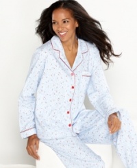Nothing comforts quite like the classics. A traditional cut and romantic prints combine on the soft, brushed knit pajamas by Charter Club. Nothing comforts quite like the classics. A traditional cut and romantic prints combine on the soft, brushed knit pajamas by Charter Club.
