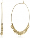 Mizuki 14k Gold Bead Fringe Hoop Earrings