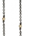 Mizuki 14k Oxidized Single Strand Small Gold Bead Earrings