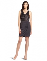 Michael Stars Women's Sloane Sleeveless Drape Neck Dress with Tulip Skirt, Storm, Medium Michael Stars Women's Sloane Sleeveless Drape Neck Dress with Tulip Skirt, Storm, Medium