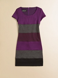 A delicate, colorblocked detail defines this slim-fititng, cap-sleeved silhouette for your little one. ScoopneckShort cap sleevesConcealed back zipperFully lined70% polyester/22% rayon/8% spandexHand wash coldMade in the USA of imported fabric A delicate, colorblocked detail defines this slim-fititng, cap-sleeved silhouette for your little one. ScoopneckShort cap sleevesConcealed back zipperFully lined70% polyester/22% rayon/8% spandexHand wash coldMade in the USA of imported fabric