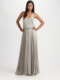 An elegant, elongated camisole of breezy silk georgette, shaped by crisp pleats and a chic racerback.ScoopneckWide strapsBlouson bodiceElastic waistRacerbackAbout 44 from natural waistSilkDry cleanImportedModel shown is 5'9 (175cm) wearing US size Small. An elegant, elongated camisole of breezy silk georgette, shaped by crisp pleats and a chic racerback.ScoopneckWide strapsBlouson bodiceElastic waistRacerbackAbout 44 from natural waistSilkDry cleanImportedModel shown is 5'9 (175cm) wearing US size Small.