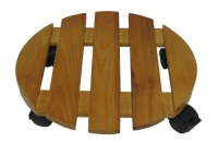Misco 9589 Round Wood Planter Caddie, 14-Inch, Fruitwood Misco 9589 Round Wood Planter Caddie, 14-Inch, Fruitwood