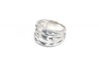 Unique Designer Inspired Strand Wide Band Sterling Silver Ring Unique Designer Inspired Strand Wide Band Sterling Silver Ring