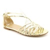 Stuart Weitzman Awaywego Womens Size 8.5 Gold Animal Print Leather New/Display