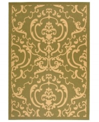 Safavieh takes classic beauty outside of the home with this elegant rug, created with a specially designed sisal weave. In attractive olive and beige colorways, this beautiful piece makes the most of any outdoor patio, porch or balcony. (Clearance) Safavieh takes classic beauty outside of the home with this elegant rug, created with a specially designed sisal weave. In attractive olive and beige colorways, this beautiful piece makes the most of any outdoor patio, porch or balcony. (Clearance)
