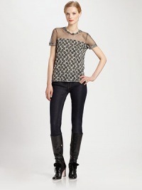 The dynamic result of soft modal and classic point d'esprit, this tee features a lively print and an elongated silhouette.CrewneckShort sleevesPoint d'esprit detail at necklinePull-on styleAbout 24 from shoulder to hemModalImported Model shown is 5'10 (177cm) wearing US size Small. The dynamic result of soft modal and classic point d'esprit, this tee features a lively print and an elongated silhouette.CrewneckShort sleevesPoint d'esprit detail at necklinePull-on styleAbout 24 from shoulder to hemModalImported Model shown is 5'10 (177cm) wearing US size Small.