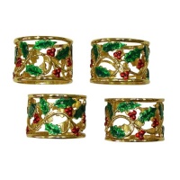 Lenox Holly & Berry Napkin Rings, Set of 4 Lenox Holly & Berry Napkin Rings, Set of 4